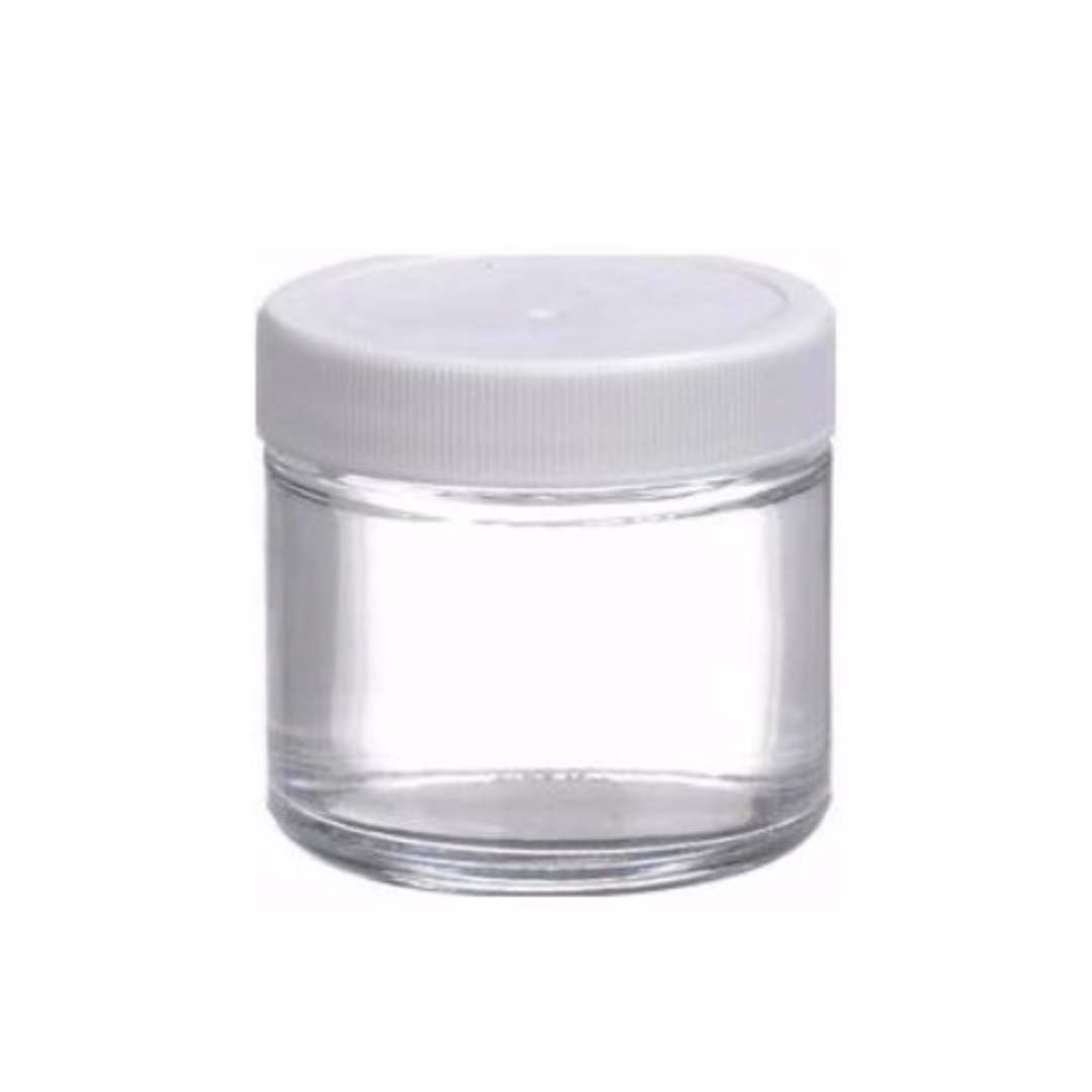 Certified Clean 2 oz. Clear Glass Sample Jars