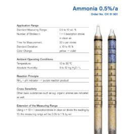 Draeger Tube Ammonia 0.5%/a CH31901