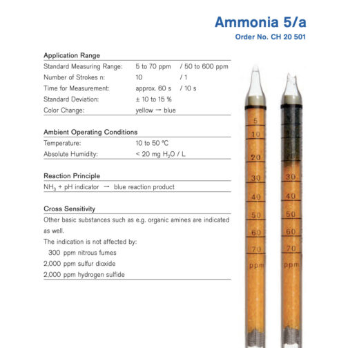 Draeger Ammonia 5/a Tubes CH20501 HAZMAT Resource