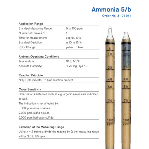 Draeger Tube Ammonia 5/b Gas Detection Tube 8101941 Hazmat Resource