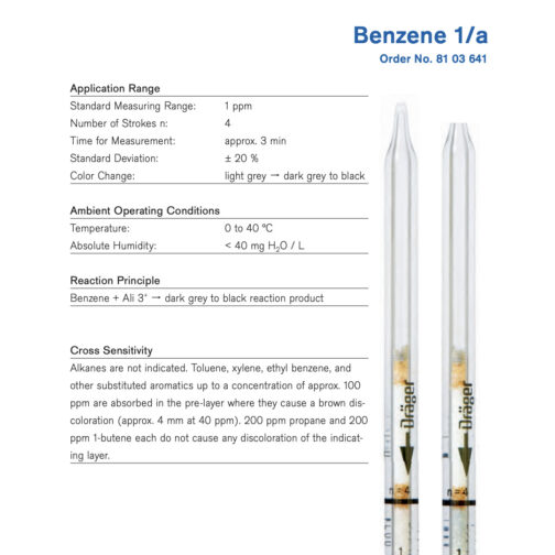 Draeger Benzene 1/a Tubes 8103641 Specifications HAZMAT Resource