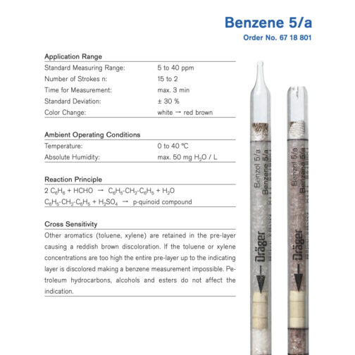 Draeger Benzene 5/a Tubes 6718801 Specifications HAZMAT Resource