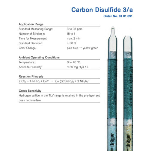 Draeger Carbon Disulfide 3/a Tubes – 8101891 HAZMAT Resource
