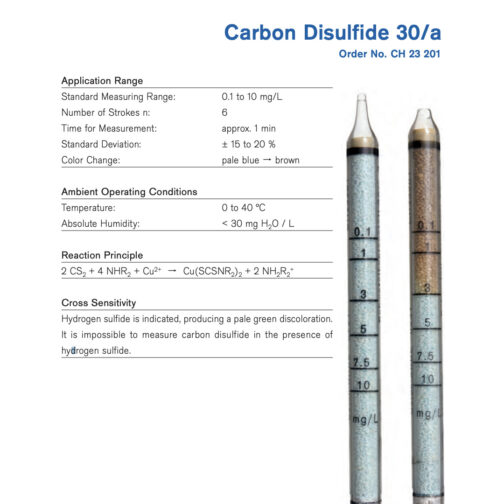 Draeger Carbon Disulfide 30/a Tubes CH23201 Specificiations HAZMAT Resource