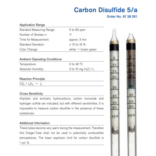 Draeger Carbon Disulfide 5/a tubes - 6728351 Specifications HAZMAT Resource