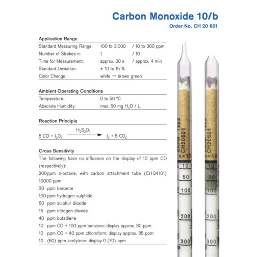 Draeger Tube Carbon Monoxide 10/b CH20601 Specifications HAZMAT Resource