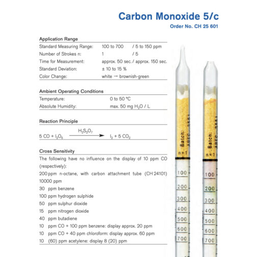 Draeger Carbon Monoxide 5/c Tubes – CH25601 HAZMAT Resource