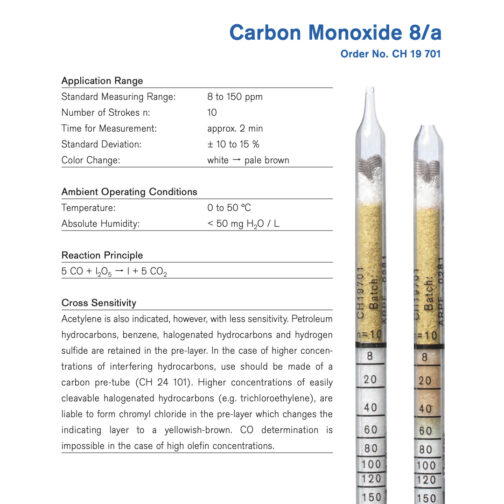 Draeger Tube Carbon Monoxide 8/a CH19701 Specifications Hazmat Resource