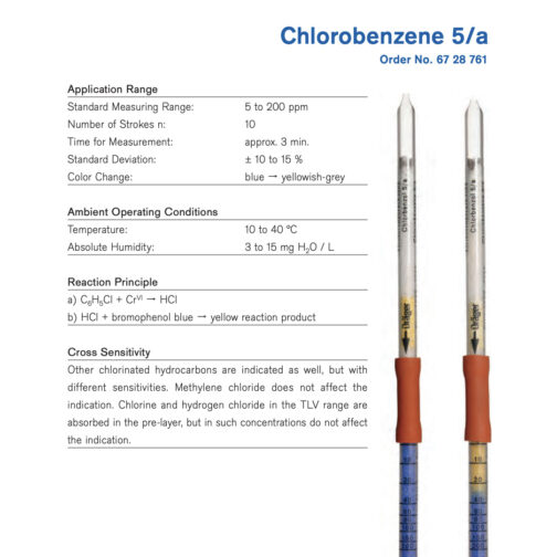 Draeger Chlorobenzene 5/a Tubes 6728761 Specifications HAZMAT Resource