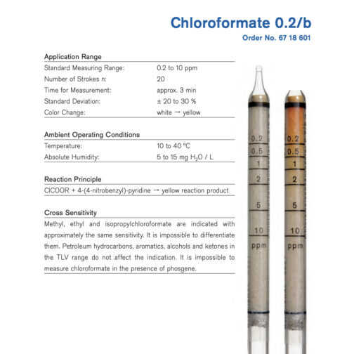 Draeger Chloroformate 0.2/b tubes - 6718601 Specifications HAZMAT Resource