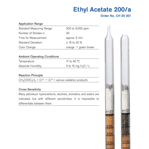 Draeger Tube Ethyl Acetate 200/a CH20201 Specifications Hazmat Resource