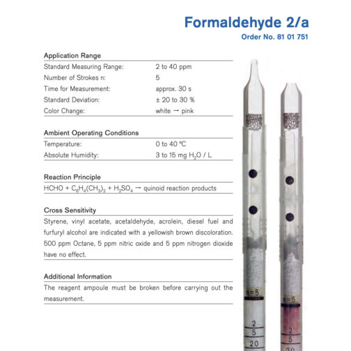Draeger Tube Formaldehyde 2/a 8101751 Specifications Hazmat Resource