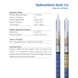 Draeger Tube Hydrochloric Acid 1/a CH29501
