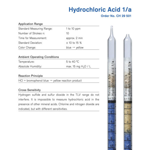 Draeger Hydrochloric Acid 1/a Tubes – CH29501 Hazmat Resource