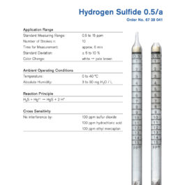 Draeger Tube Hydrogen Sulfide 0.5/a 6728041