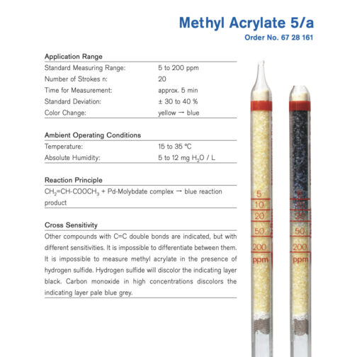 Draeger Tube Methyl Acrylate 5/a 6728161 Specifications HAZMAT Resource
