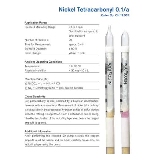 Draeger Nickel Tetracarbonyl 0.1/a Tubes – CH19501 Hazmat Resource