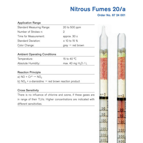 Draeger Nitrous Fumes 20/a Tubes 6724001 Specifications HAZMAT Resource