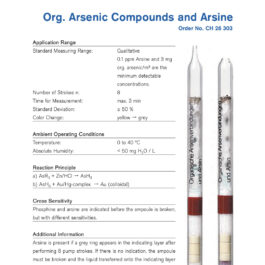 Draeger Tube Organic Arsenic Compounds and Arsine CH26303