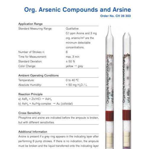 Draeger Organic Arsenic Compounds and Arsine Tubes – CH26303 HAZMAT Resource