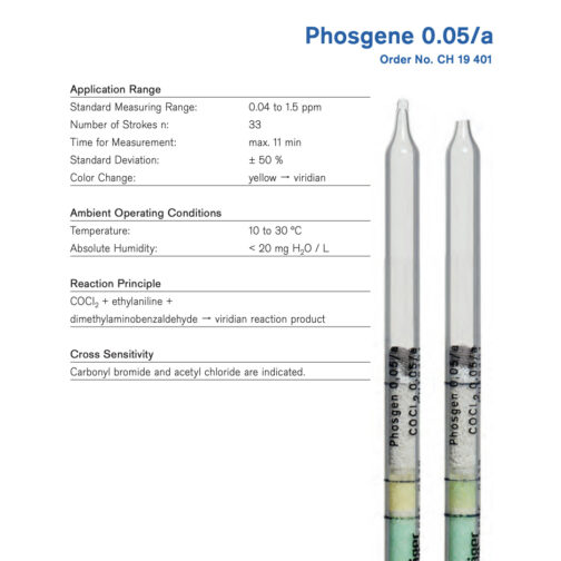 Draeger Phosgene 0.05/a Tubes CH19401 Specifications HAZMAT Resource
