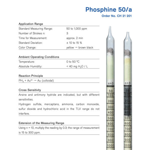 Draeger Tube Phosphine 50/a CH21201 Hazmat Resource