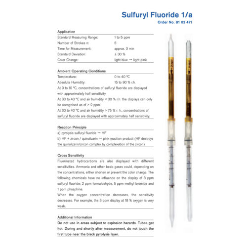 Draeger Sulfuryl Fluoride 1/a Tubes 8103471 Specifications HAZMAT Resource