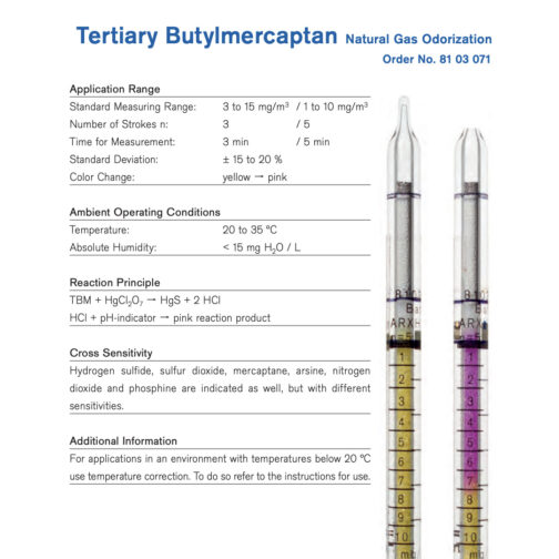 Draeger Tertiary Butylmercaptan Tubes 8103071 Specifications HAZMAT Resource