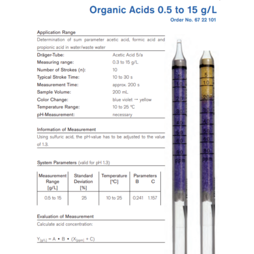 Draeger Tube Acetic Acid 5/a 6722101 Specifications HAZMAT Resource