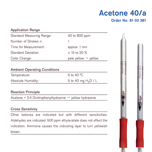 Draeger Tube Acetone 40/a 8103381 Specifications HAZMAT Resource