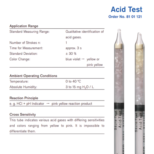 Draeger Tube Acid Test 8101121 Specifications HAZMAT Resource