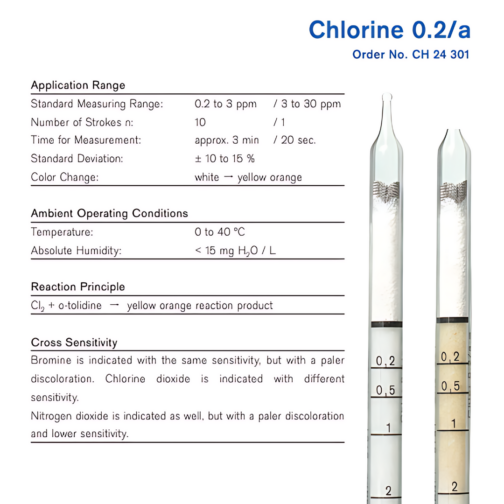 Draeger Tube Chlorine 0.2/a CH24301 Specifications HAZMAT Resource