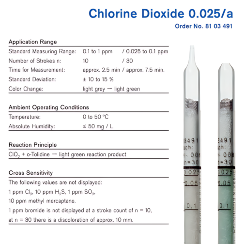 Draeger Tube Chlorine Dioxide 0.025/a 8103491 Specifications HAZMAT Resource