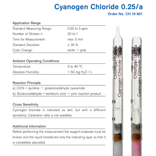Draeger Tube Cyanogen Chloride 0.25/a CH19801 Specifications HAZMAT Resource