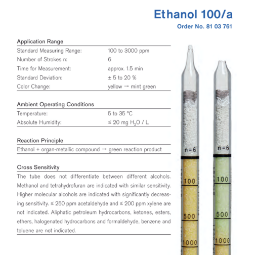 Draeger Tube Ethanol 100/a 8103761 Specifications HAZMAT Resource