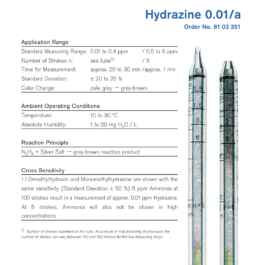 Draeger Tube Hydrazine 0.01/a 8103351