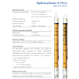 Draeger Tube Hydrocarbons 0.1%/c 8103571