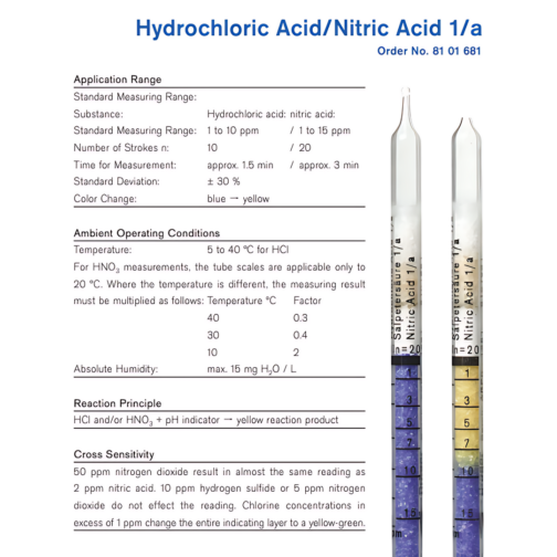 Draeger Tube Hydrochloric Acid/Nitric Acid 1/a 8101681 Specifications HAZMAT Resource