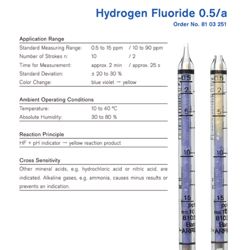Draeger Tube Hydrogen Flouride 0.5/a 8103251 Specifications HAZMAT Resource