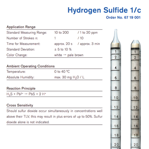 Draeger Tube Hydrogen Sulfide 1/c 6719001 Specifications HAZMAT Resource