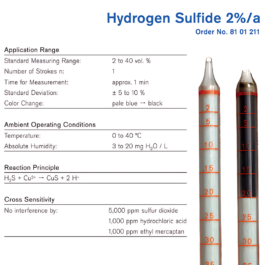 Draeger Tube Hydrogen Sulfide 2%/a 8101211