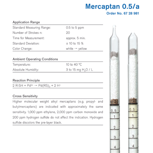 Draeger Tube Mercaptan 0.5/a 6728981 Specifications HAZMAT Resource