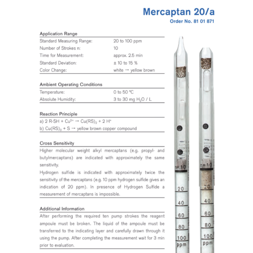 Draeger Tube Mercaptan 20/a 8101871 Specifications HAZMAT Resource