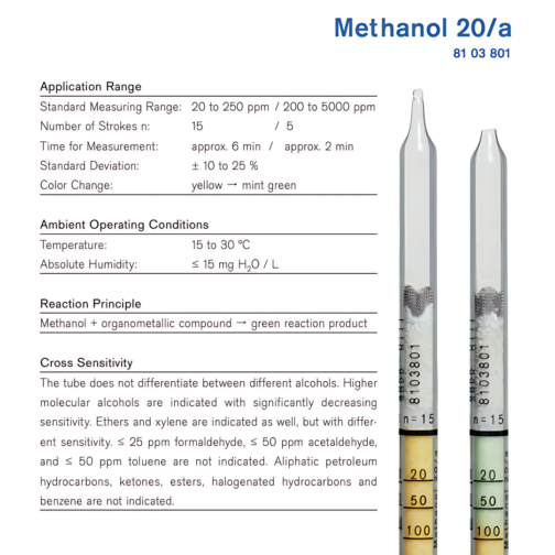 Draeger Tube Methanol 20/a 8103801 Specifications HAZMAT Resource