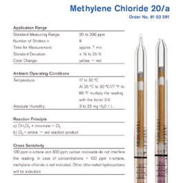 Draeger Tube Methylene Chloride 20/a 8103591