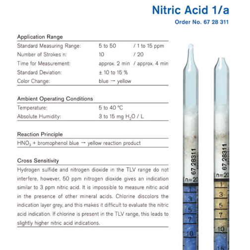 Draeger Tube Nitric Acid 1/a 6728311 Specifications HAZMAT Resource