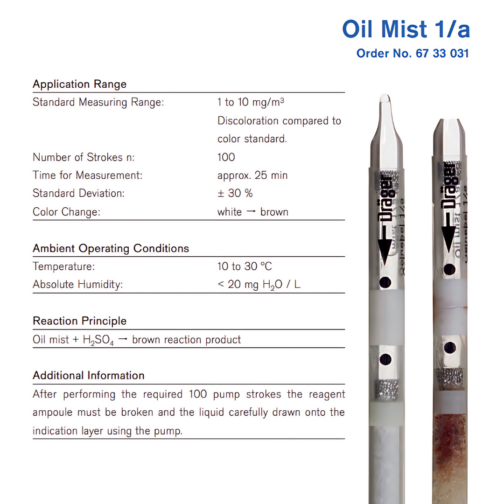 Draeger Tube Oil Mist 1/a 6733031 Specifications HAZMAT Resource
