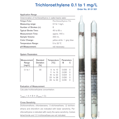 Draeger Tube Perchloroethylene 2/a 8101501 Specifications HAZMAT Resource