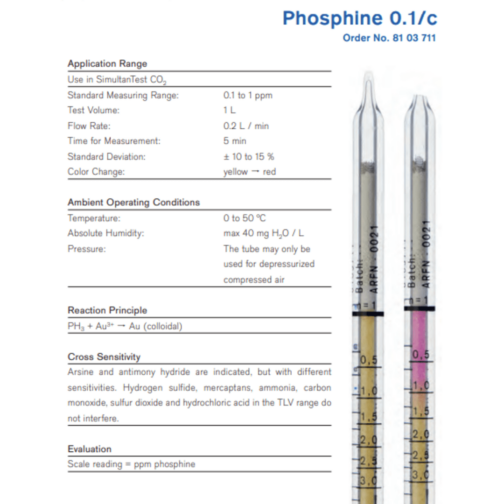 Draeger Tube Phosphine 0.1/c 8103711 Specifications HAZMAT Resource