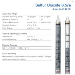 Draeger Tube Sulfur Dioxide 0.5/a 6728491